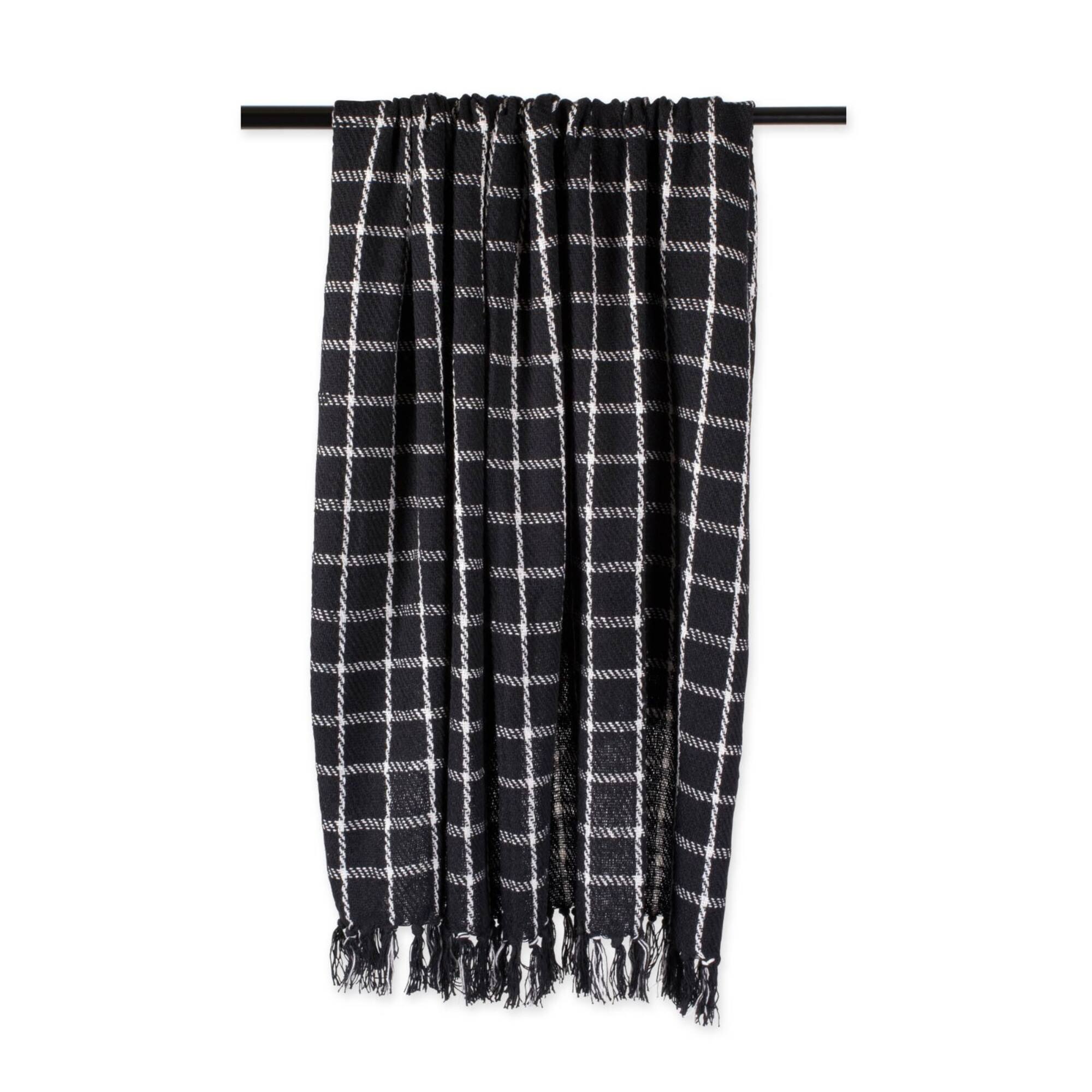 DII® Black Checked Plaid Throw